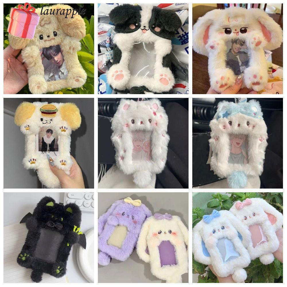 LAURAPPLE Photocard, Hộp đựng thẻ ảnh thỏ / chó / mèo đa chức năng, Thỏ tai to chất lượng cao / Quà 