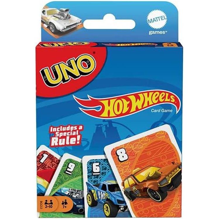 Hot Wheels UNO Matching Card Game Với 112 Thẻ Với Đồ Họa Hot Wheels, Trò Chơi Đêm, Quà Tặng Trẻ Em T