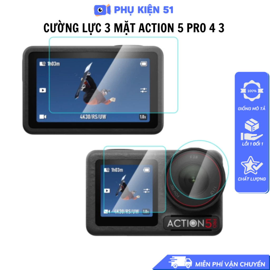 Kính cường lực DJI Osmo Action 6 5 Pro 4 3 Osmo 360 chống trầy xước , va đập…