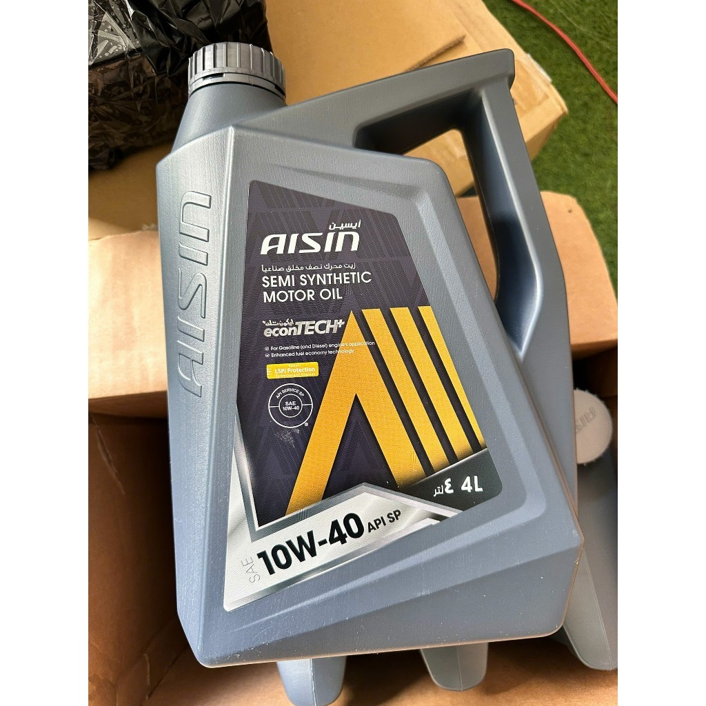NHỚT ĐỘNG CƠ Ô TÔ 10W40 4 LÍT  AISIN XỊN CHO MÁY XĂNG VÀ DẦU