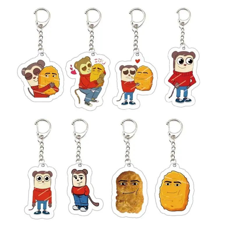 Móc khóa Mica Acrylic Meme Chicken Nugget Gegagedigedagedago Max Design Pro cực hài hước phụ kiện tr
