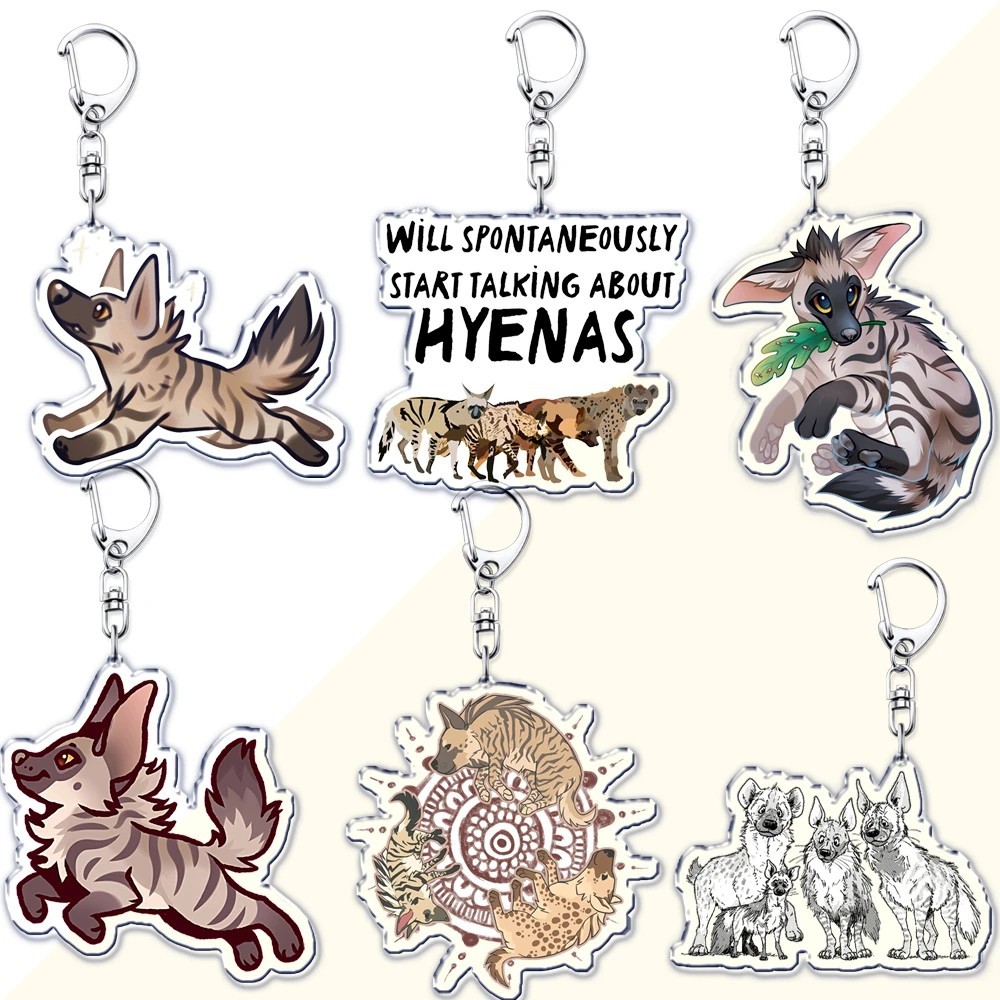 Móc khóa Acrylic mô hình Sói Đất Aardwolf Linh Cẩu Hyena dễ thương trang trí túi xách balo phụ kiện 