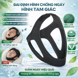 【Giảm Ngáy Đêm】Đai Nâng Cằm Hình Tam Giás Chống Ngủ Ngáy/Thiết Bị Hỗ Trợ Thở Khi Ngủ/Dụng Cụ Cải Thiện Giấc Ngủ/Mặt Nạ Chống Ngủ Ngáy Thoáng Mát/Đai Định Hình Cằm V-line/Dễ Chịu Khi Đeo/Băng Định Hình Mặt Khi Ngủ