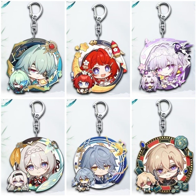 Game Honka Star Rail Cosplay Keychain Anaxagoras Anaxa Tribios Castorice Firefly Sunday Raiden Bosen