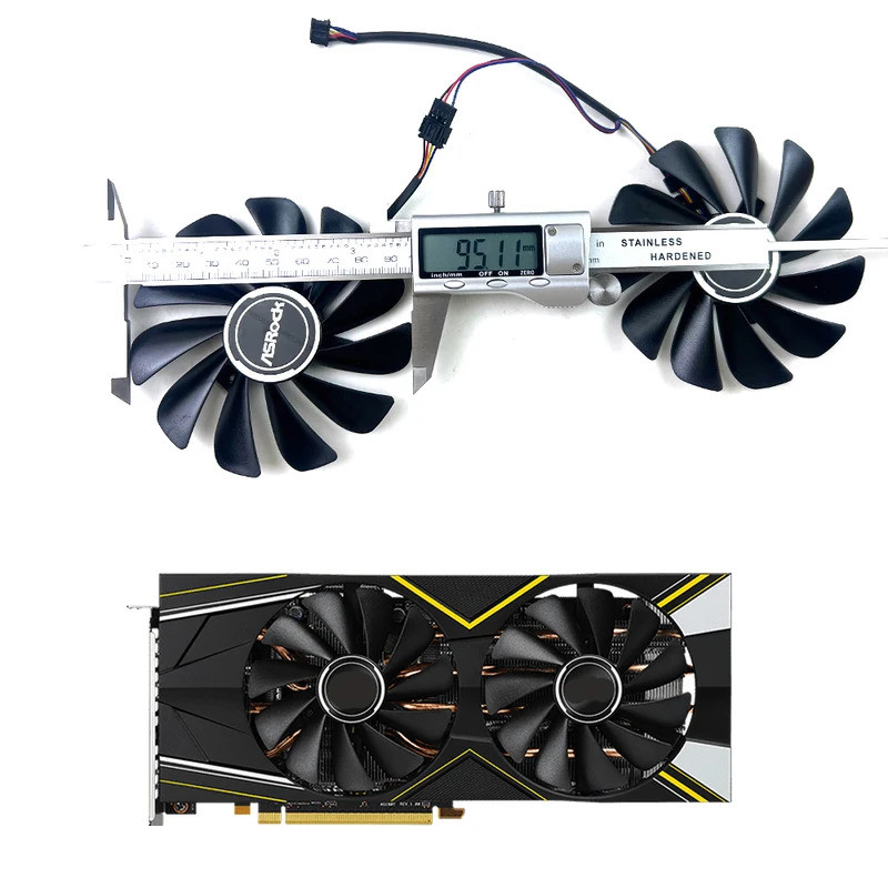 Quạt Làm Mát 95MM 4PIN CF1010U12S FDC10U12S9-C Dành Cho ASRock Radeon RX 5700 5700XT Challenger D OC