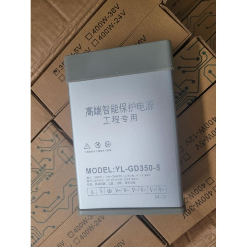 Nguồn YL GD 5v _ 70A _ 350w Dùng Ngoài Trời, Vỏ Nhôm