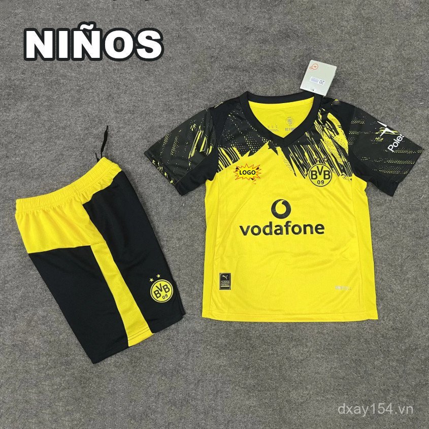 Bộ đồ trẻ em mới 25 / 26 Dortmund Home Kids Football Jersey Set Áo thun trẻ em tùy chỉnh chất lượng 