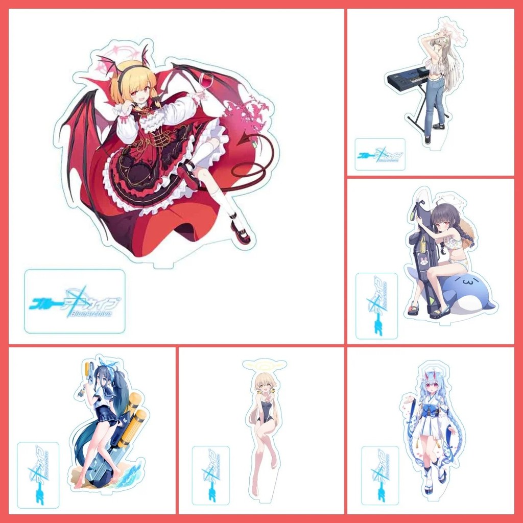 Standee Anime Blue Archive mô hình nhân vật Shiroko Arisu Ayane Tsubaki mica trang trí bàn học decor