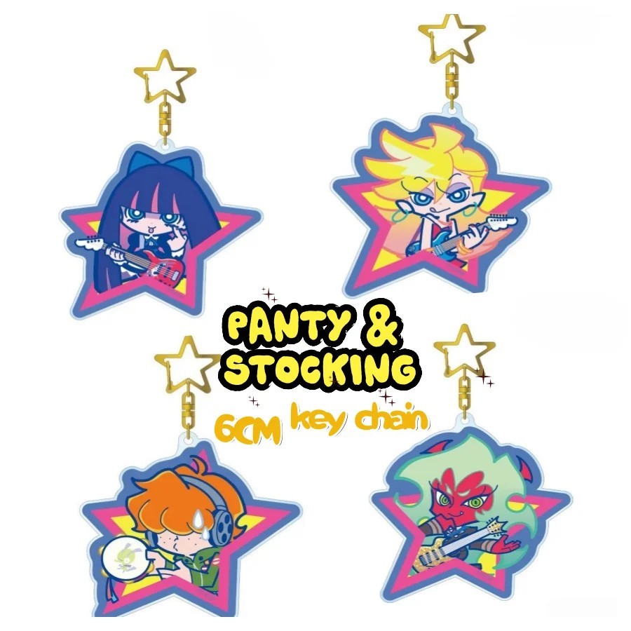 Móc khóa Anime Panty & Stocking with Garterbelt Panty Anarchy Stocking mica Acrylic 6cm hình ngôi sa
