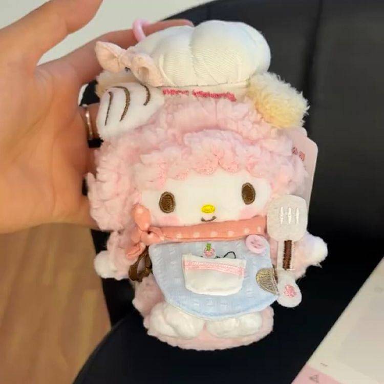 Cute Chef Lamb Plush Doll and Bag Pendant Keychain Car Hanging Gift for Bestie rgpc
