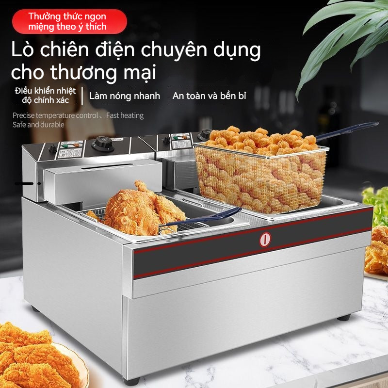 Nồi chiên điện tự động điều chỉnh nhiệt độ dùng cho gà rán, bánh mì kẹp thịt và khoai tây chiên