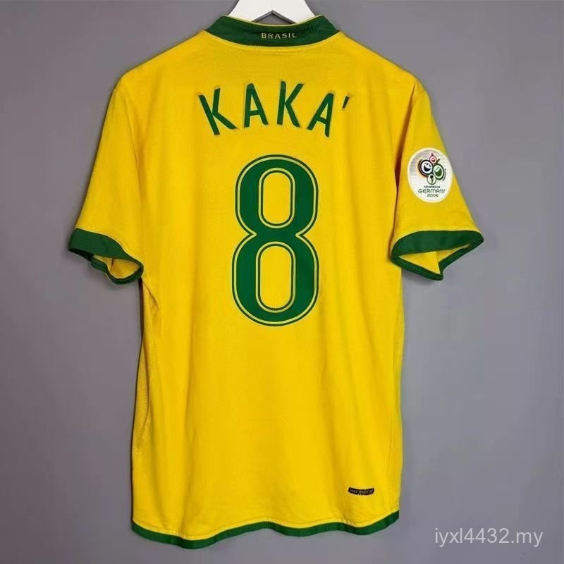 2006 Brazil Home Retro Áo Bóng Đá RONALDINHO Áo Bóng Đá Chất Lượng Hàng Đầu RONALDO Áo Thun Tùy Chỉn