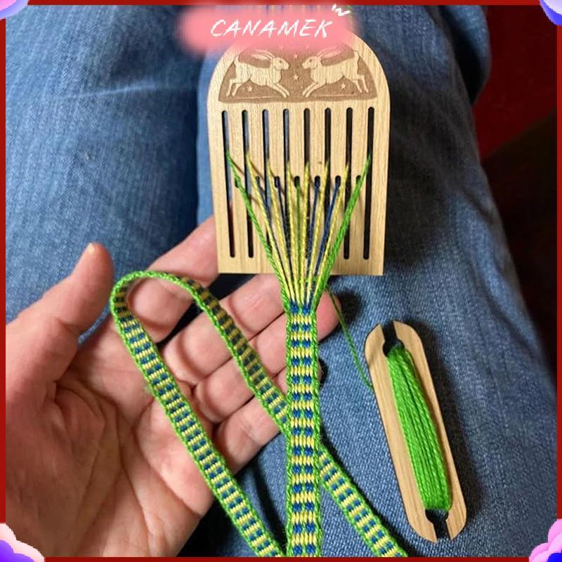 CANAMEK Gỗ Di Động Dệt Loom Cứng Huddle Bastrap Loom Kit Dành Cho Người Mới Bắt Đầu Làm Vòng Tay, Tú