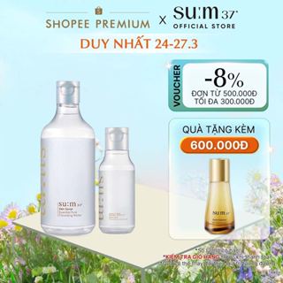 [SU:M37 OFFICIAL] Bộ Nước tẩy trang giàu ẩm 3 trong 1 Su:m37 Skin Saver Essential Cleansing Water 400ml+100ml