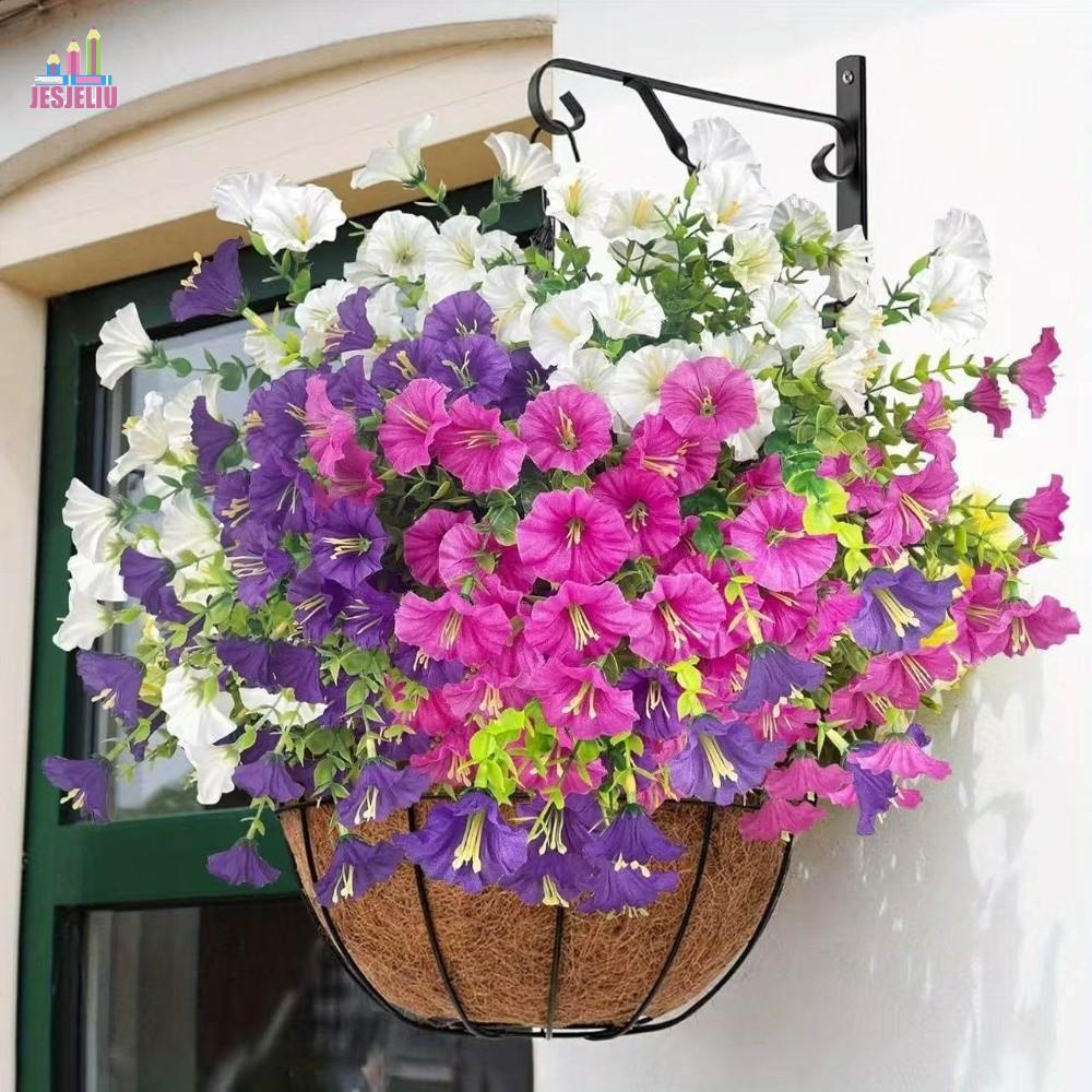 JESJELIU Morning Glory Branch, Màu sắc sống động như thật Nhân tạo Morning Glory Flowers, Trang trí 