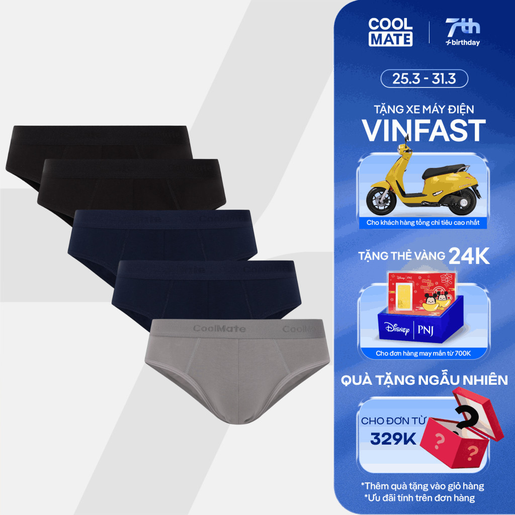 Combo 5 quần lót nam tam giác Cotton Coolmate (màu ngẫu nhiên)