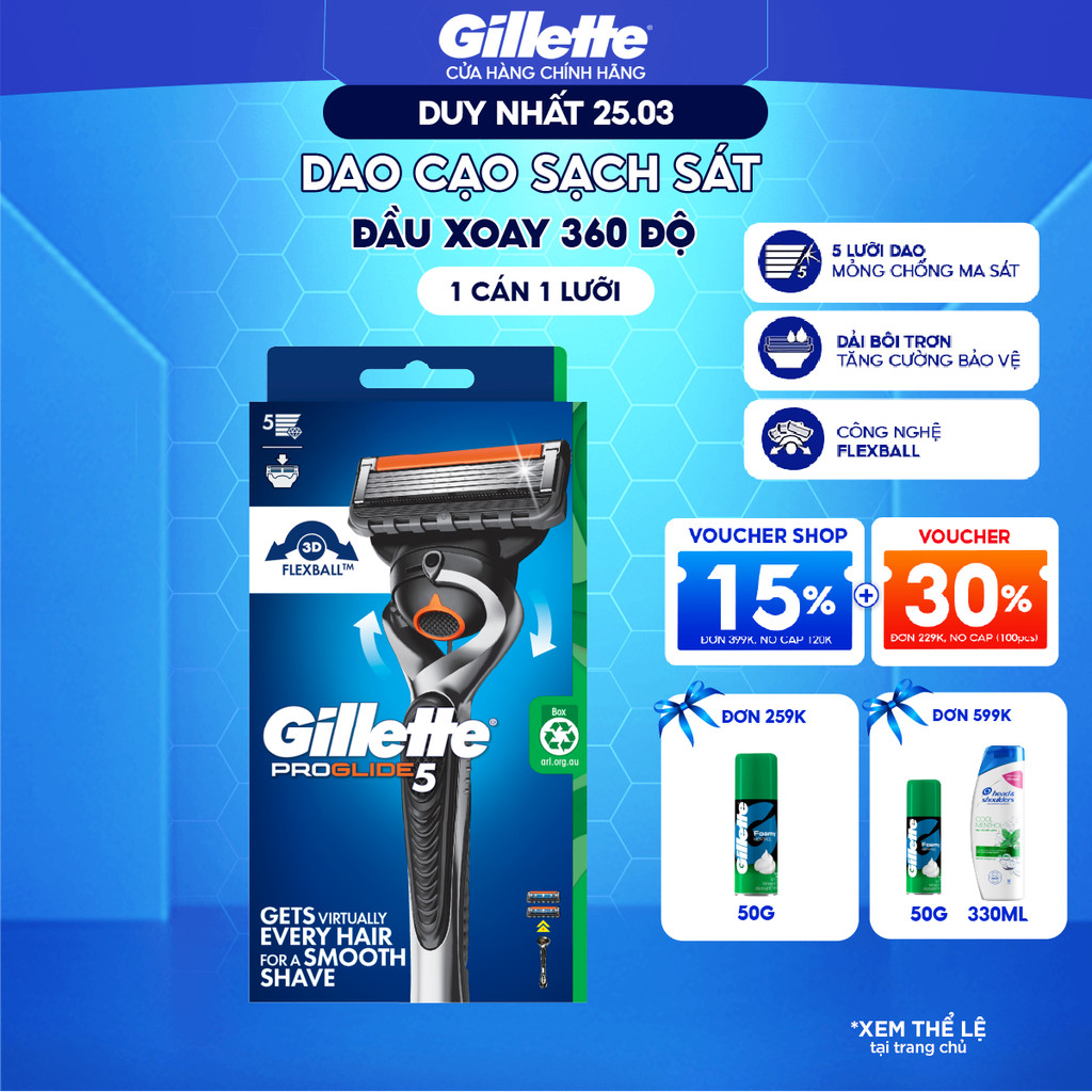 Dao Cạo Nam/ Lưỡi Dao Cạo GILLETTE Proglide 5 Lưỡi