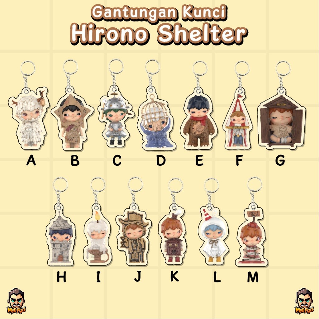 Gantungan Kunci Hirono Shelter / Acrylic KeyChain Hirono / Ganci Akrilik Hirono Shelter