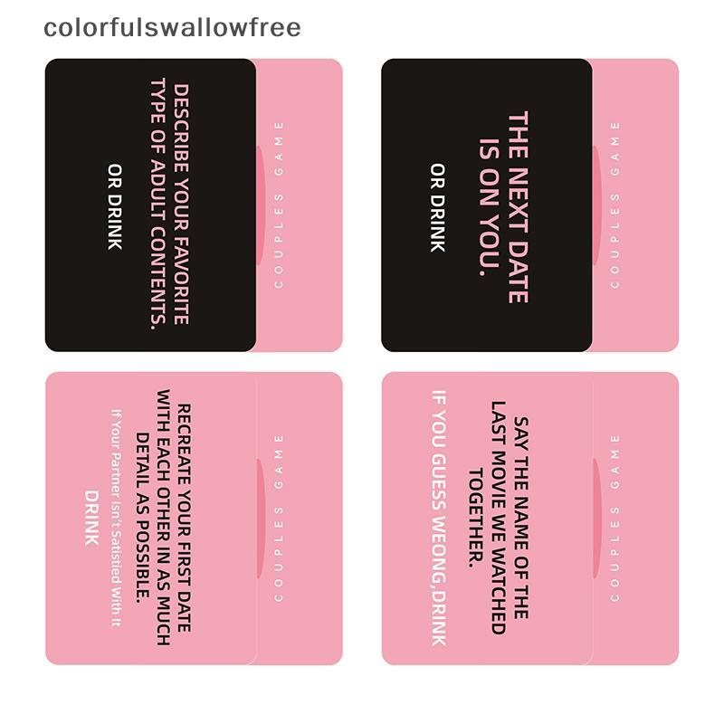 Colourswallowfree Những người yêu say rượu - Trò chơi cặp đôi Trò chơi bài cho đêm hẹn hò, 50 thẻ tr