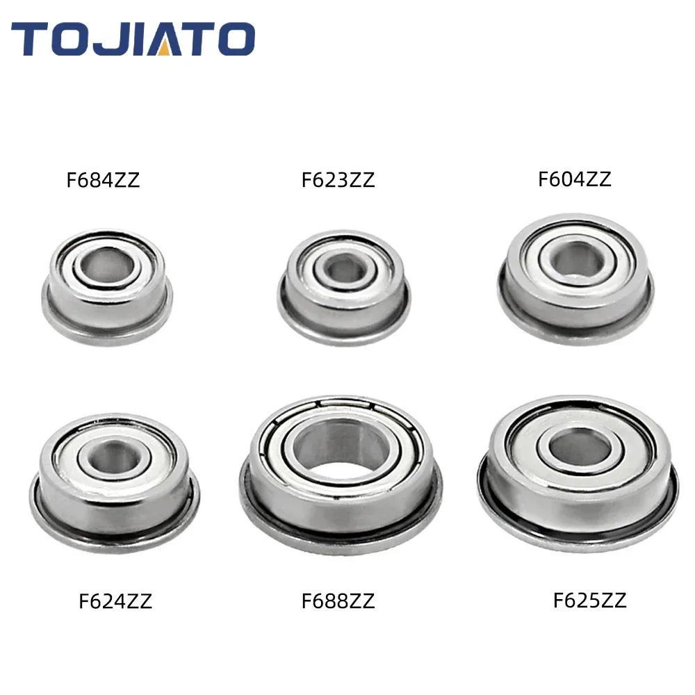 10 Chiếc Mặt bích Bóng Vòng Bi F604ZZ F623ZZ F624ZZ F625ZZ F684ZZ F688ZZ 3D Máy In Phần Rãnh Sâu Ròn