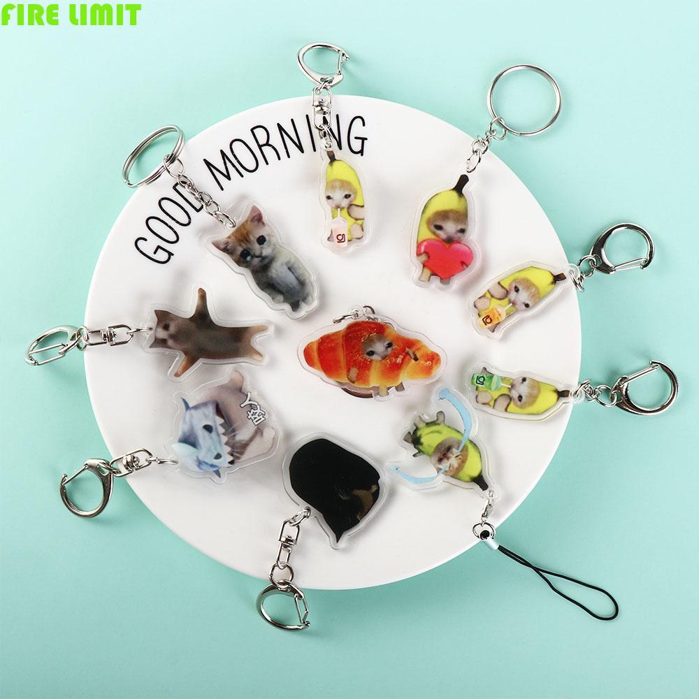 Xích điện thoại di động FIRE LIMIT Banana Cat, Ba lô Charm Banana Cat Happy Banana Cat Móc khóa, Móc