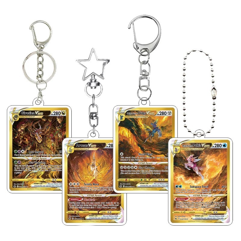 Móc khóa Pokémon Thẻ bài Vstar Acrylic Mica Mewtwo Arceus Dialga Giratina trang trí balo túi xách ph