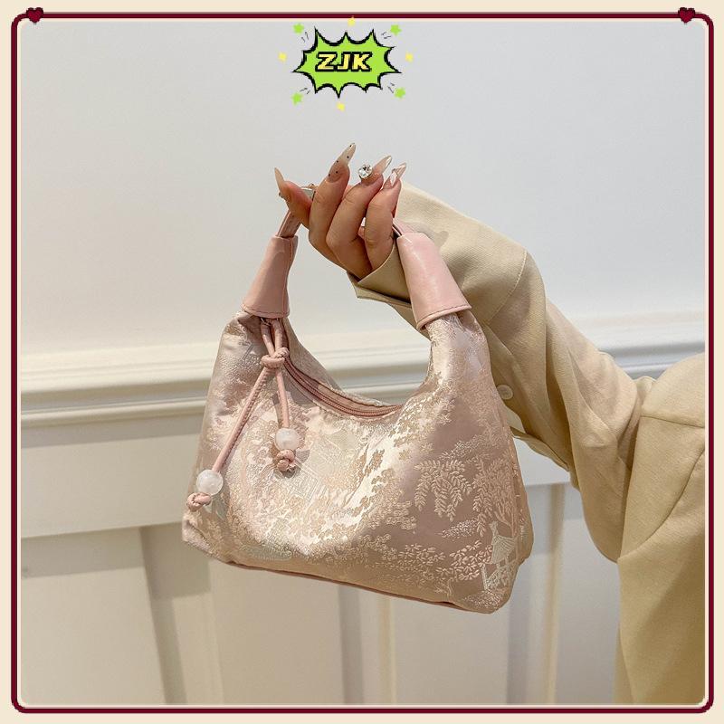 ZJK Mới Phong Cách Trung Hoa Mỹ Thêu Nữ Túi Xách 2025 Thời Trang Mùa Hè Túi Đeo Vai Đeo Ngang Đảng H