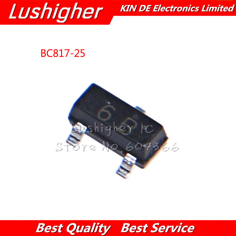 100 CÁI BC817-25 đánh dấu: 6B SOT23 817-25 SOT23-3 SOT SMD Transistor Mới Ban Đầu