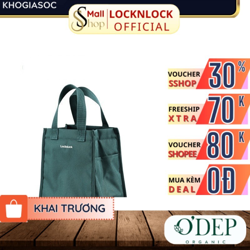 Túi đựng bộ hộp cơm LocknLock Daily Cooler Bag, Hàng Chính Hãng, Màu xanh lá HWB820 HWB820GRN - SSHO