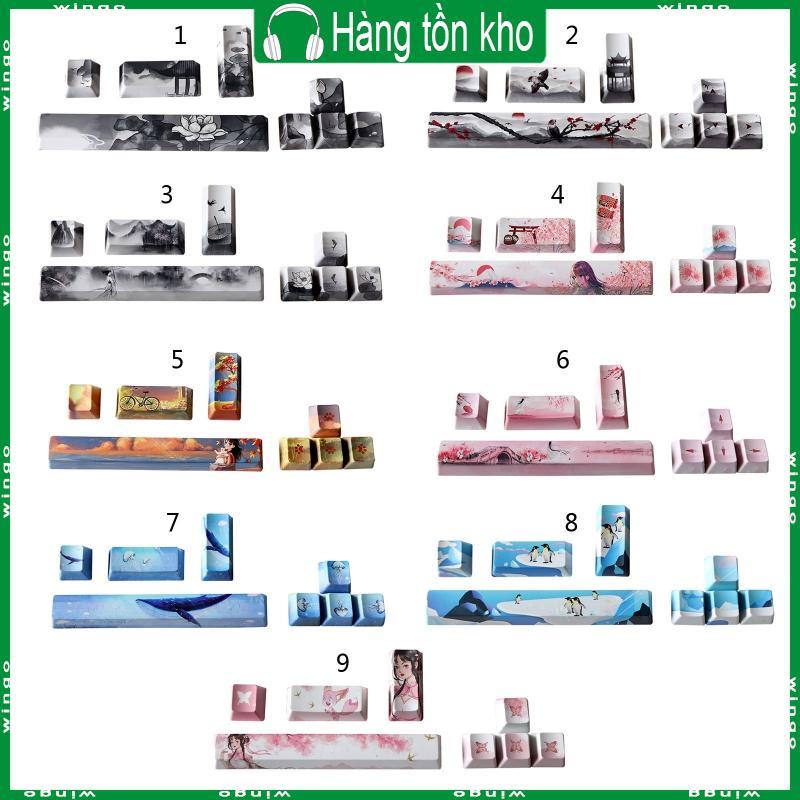 WIN DIY Bàn Phím Cơ PBT OEM Profile Hướng ESC Enter Keycap Thuốc Nhuộm Năm Mặt Subbed Keycap Cho Che