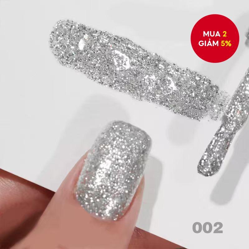 Khuyến nghị 1 chai sơn gel ánh nhũ màu vàng bạc 15ML, gel nhũ bạch kim siêu sáng, sơn móng tay ánh n