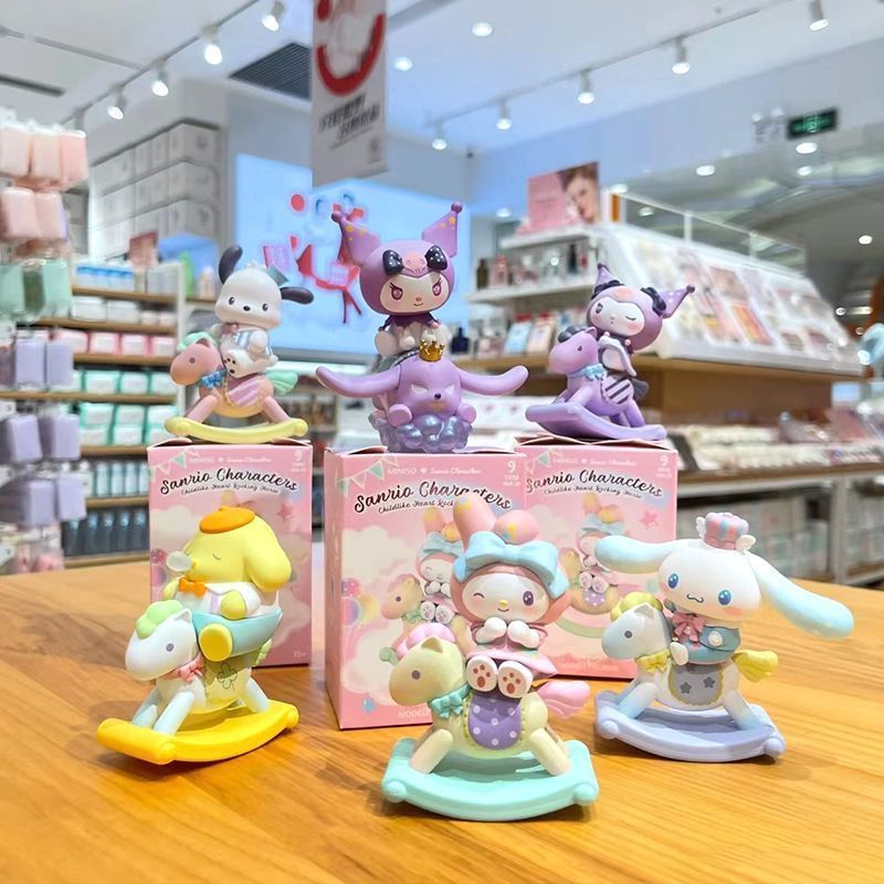 Hot Sale#Miniso Sanrio Blind Box Childhood Carousel My Melody Kuromi Desk Figurine Desktop Ornament 