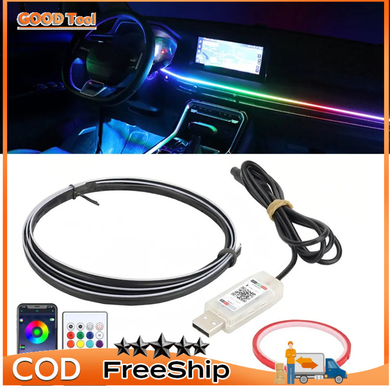 Đèn LED viền nội thất ô tô 16 triệu màu – APP thông minh Nháy theo nhạc