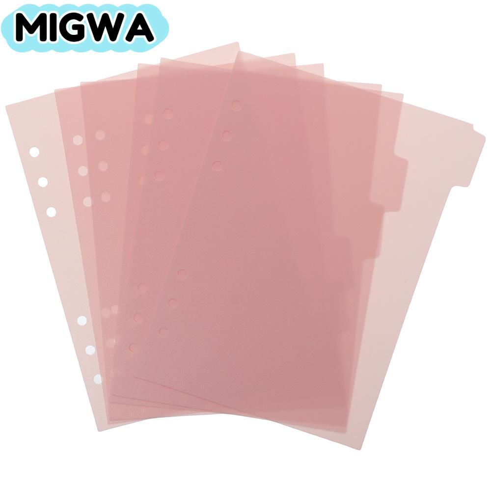 MIGWA 6 CÁI Binder Divider, A5 Plastic Index Page Tab, Planner 6 Ring Pink 6 CÁI Binder Index Divide