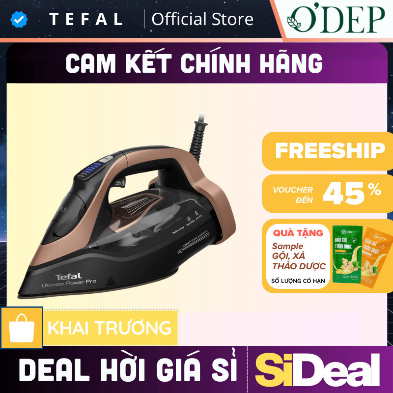 Bàn ủi hơi nước Tefal Ultimate Power Pro FV9E50E0 3200W - Mặt đế Ceramic - Bảo Hành Chính Hãng 2 Năm
