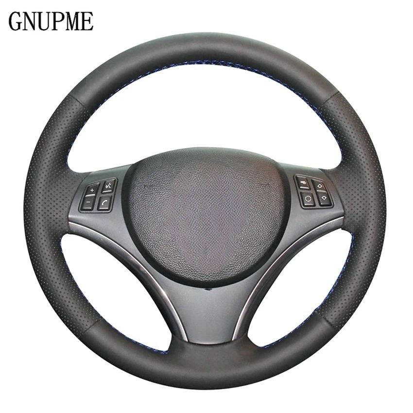 Bọc Vô Lăng Ô Tô Da Nhân Tạo Màu Đen Khâu Tay Cho Xe BMW E90 325i 330i 335i E87 120i 130i 120d