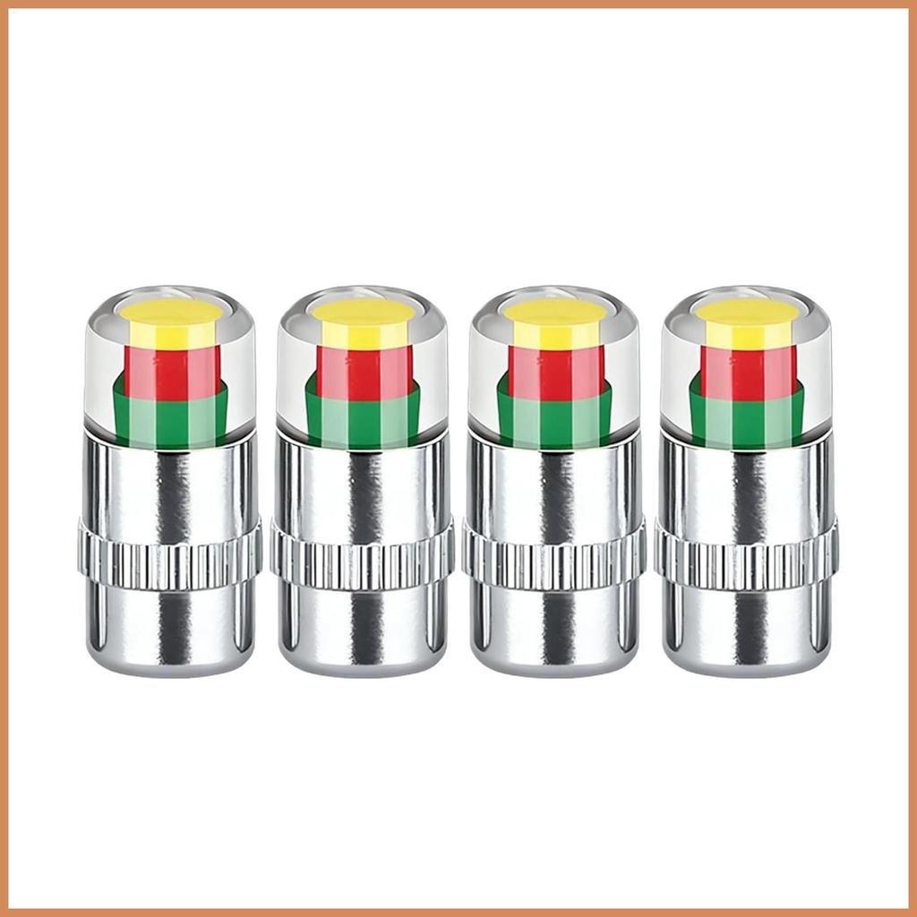 Mũ Áp Lực Lốp Có Cảm Biến 4 Miếng 3 Màu 2.4bar 36psi Cảm Biến Chỉ Báo Áp Suất Lốp Cho dadwenmy