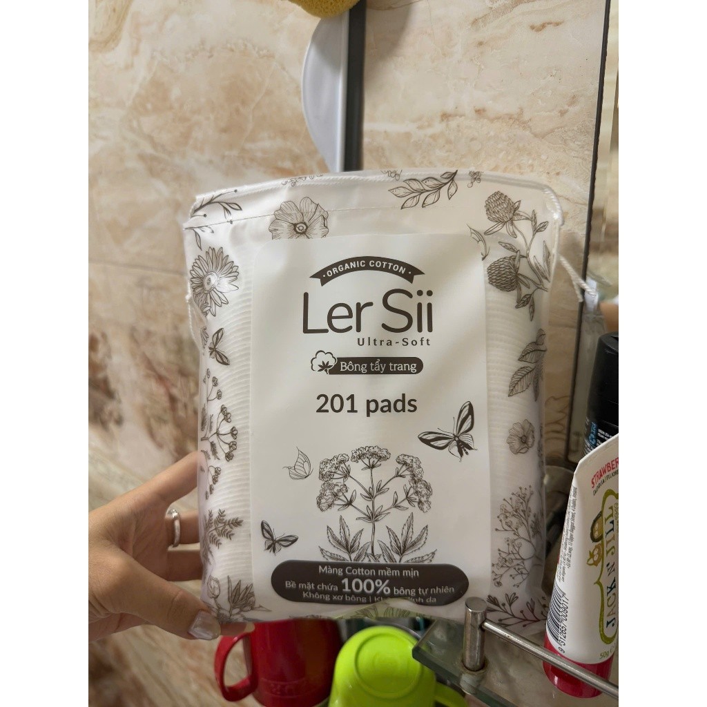 [COMBO 03 GÓI] Bông Tẩy Trang LerSii 201 Miếng 100% Cotton Tự Nhiên - Chăm Sóc Da Tinh Tế, Nhẹ Nhàng