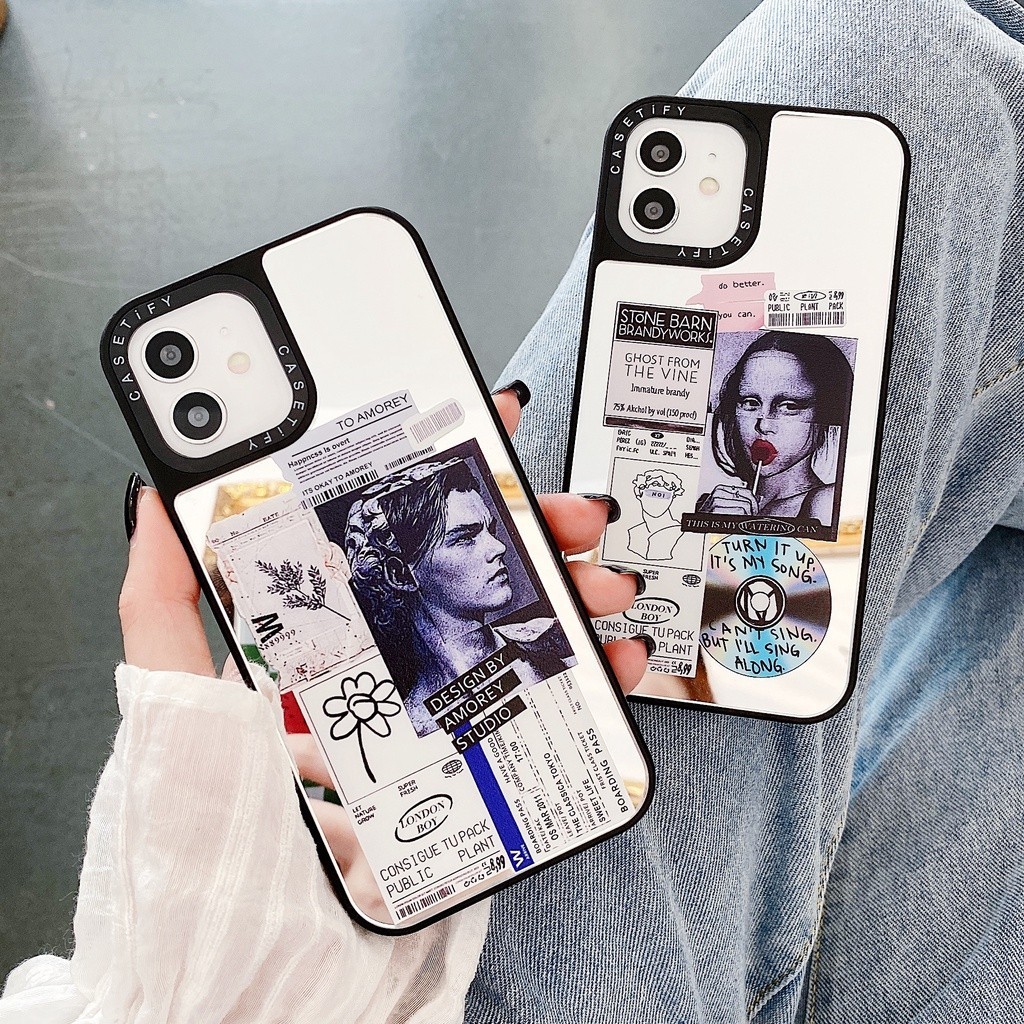 Vỏ Gương Vui Sáng Tạo Leonardo DiCaprio Mona Lisa Cặp Đôi Vỏ Cứng Tương Thích Cho iPhone 17 Pro Max 