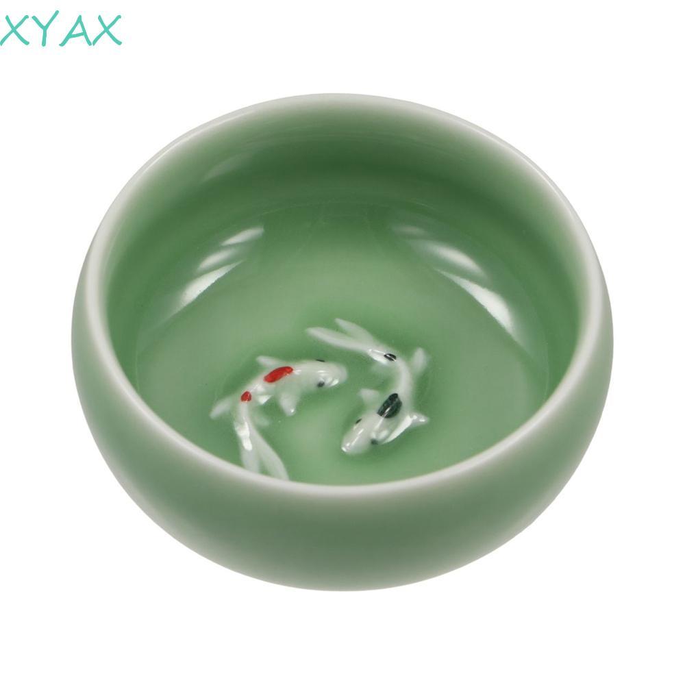 XYAX Long Tuyền Trà Bát, Kungfu Tinh Tế Cá Vàng Celadon Trà Sứ, Crackle Tea Cup Crackle 60ml Phục Vụ