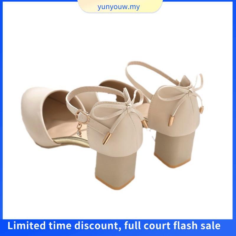 Local spot2025 Raya Local Good Quality 5cm gót cao Kasut Perempuan Giày cao gót dành cho nữ sandal c