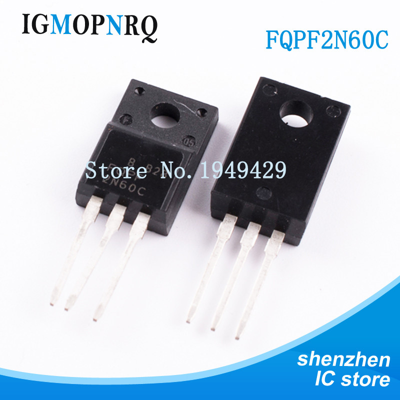 10 Cái / lốc FQPF2N60C TO-220 2N60C 2N60 MOSFET 600V N-Channel Advance Q-FET Mới