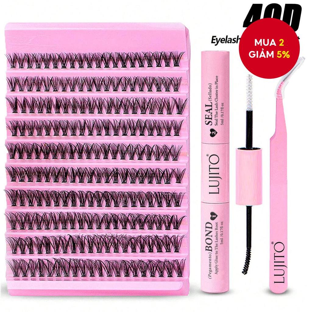 200 cụm mi đơn, bộ nối mi D-Volume 8-16mm kèm keo và keo dán niêm phong