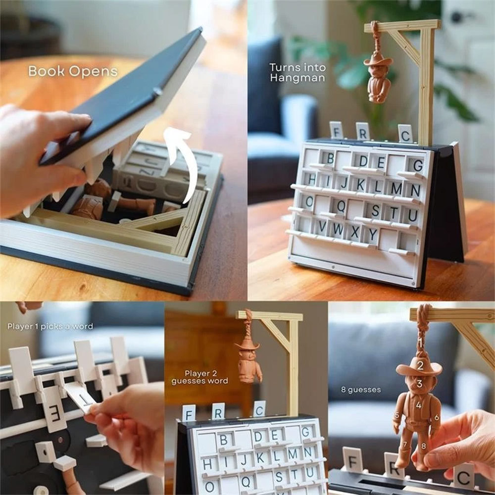 Magnetic Hangman Mystery Word Guessing Game Fun Board Game Word Game for Kids & Adults Family Party 