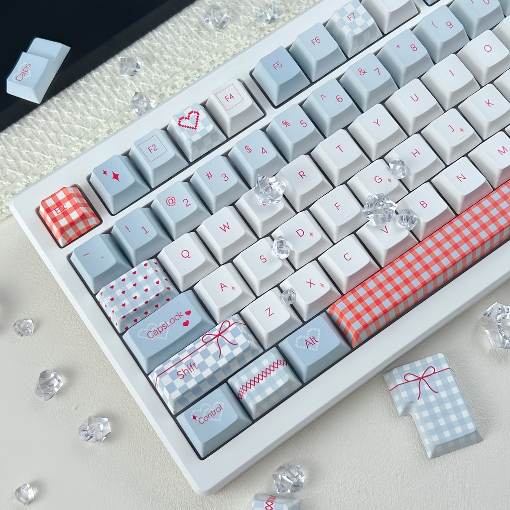 MAIMOOO Sweet Kiss Keycap PBT 120 Phím MOA / Cherry Profile Màu Xanh Nhuộm Thăng Hoa Aula F75 F99 RK