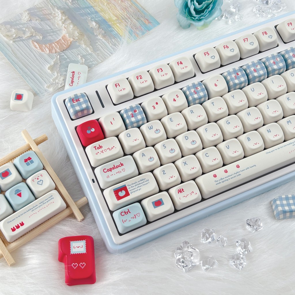 MAIMOOO Kawaii Kaomoji Keycap 120 Phím MOA / Cherry Profile PBT Hoạt Hình Dễ Thương Nhuộm Thăng Hoa 