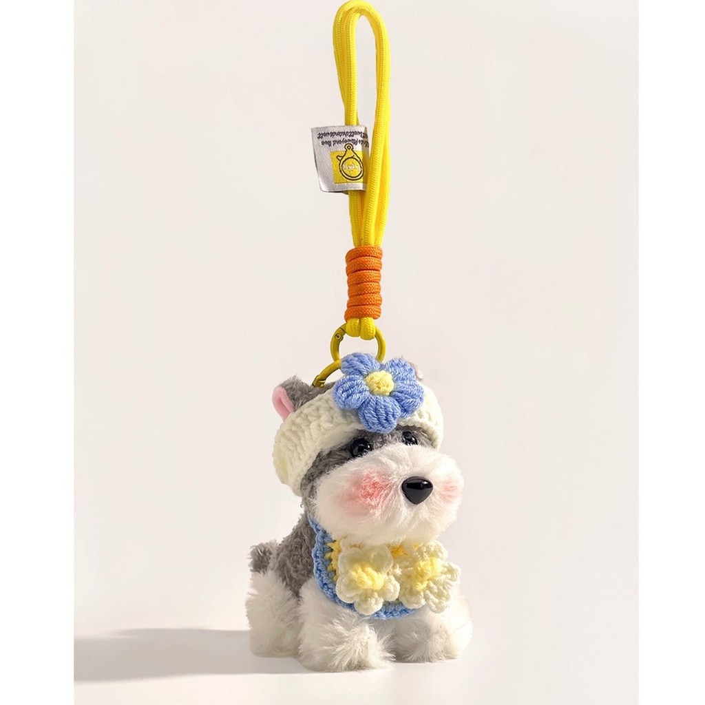Plush Schnauzer Puppy Bag Pendant Cute