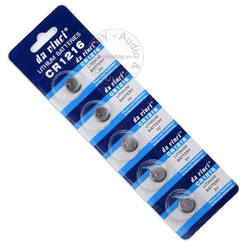 Vỉ 5 viên CR1216 1216 Lithium Battery 3V Hong Kong