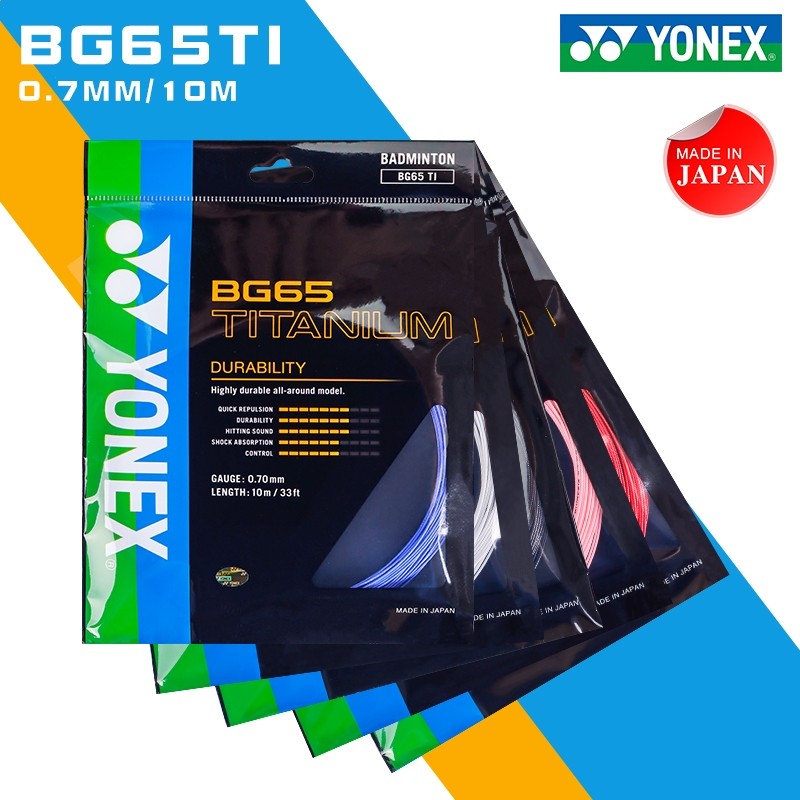 Dây vót cầu lông Yonex BG65Ti - Nylon mật độ cao đa sợi, Độ đàn hồi cao, Chuyên nghiệp