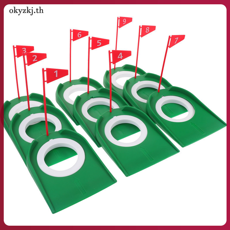 9 Chiếc Đặt Putter Golf Hole Cups Thực Hành Nhựa okyzkj